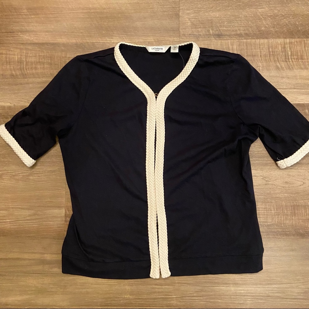 NWT Liz Claiborne short sleeve light jacket top